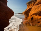Red cliff at Havre-aux-Maisons